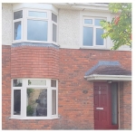 Cream Windows and Georgian Red Door