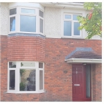 Cream Windows and Georgian Red Door